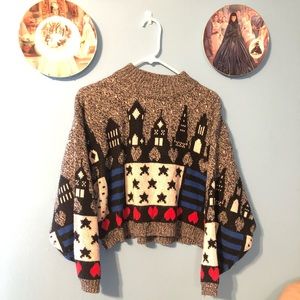 Vintage Jamie Scott Oversized Cropped Sweater SZ L